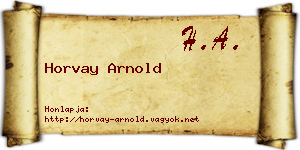 Horvay Arnold névjegykártya